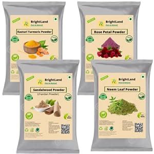 Brightland Wild Kasturi Turmeric (Haldi), Rose Petal, Sandalwood & Neem ...