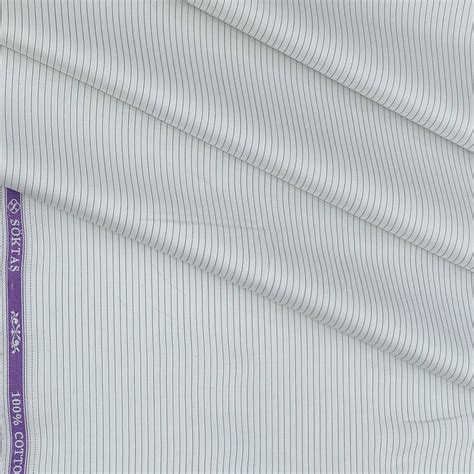 Shirt Fabric Soktas 80s Giza Cotton Pin Lining Colour Grey N White ...
