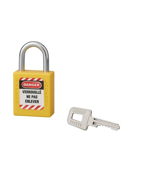 Lucchetto 40 mm con arco in acciaio 6 X 25 mm GIALLO, Lockout Tagout L ...