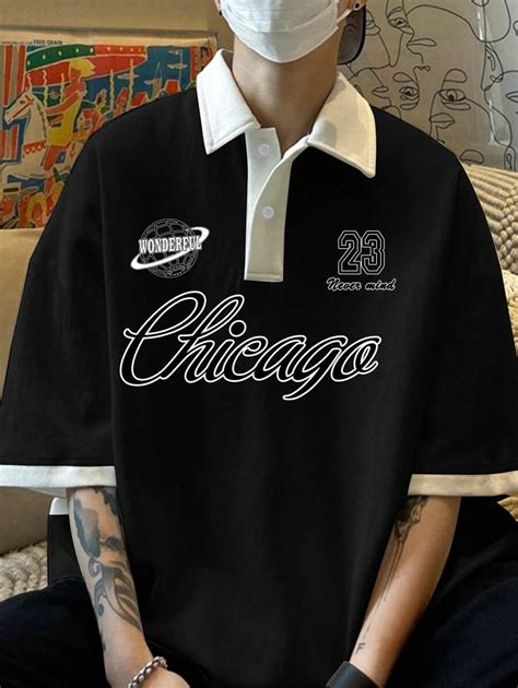 Manfinity Hypemode Mężczyźni Kolorowe bloki Litera I Nadruk liczb I ...