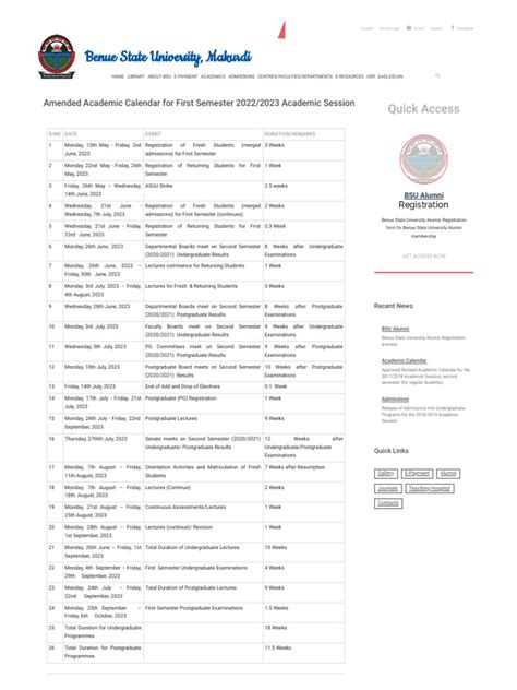 BSU - 2022 - 2023 Amended Academic Calendar For First Semester | PDF