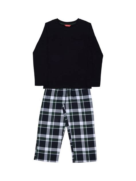 Cyberjammies Kids' Cotton Blend Jersey Pyjama Set, Black