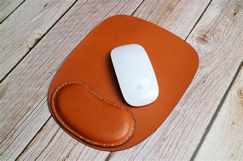 Mouse pad leather ergonomic wrist rest support groomsmen gift | Etsy