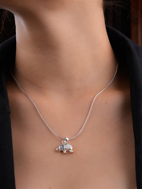 Gomati Elephant Silver Pendant | Totapari Jewellery