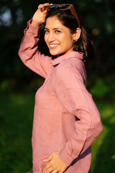 Shirt for Women-The Linen Day for Women Shirt Vintage Pink