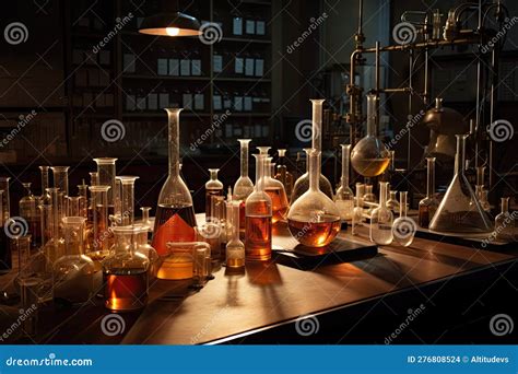 Laboratory, with Beakers and Flasks in Various Sizes, Being Used for ...