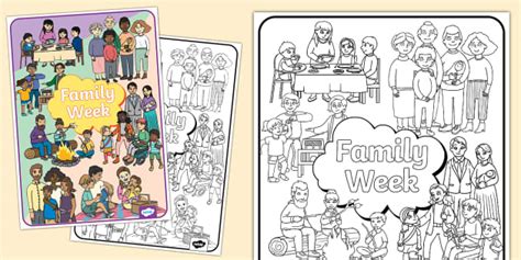 Family Week Colouring Display Poster