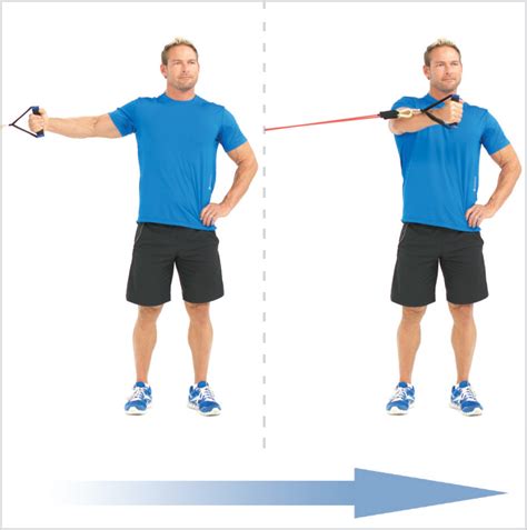 Standing One Arm Chest Fly With Elastic Resistance Bands | Bodylastics