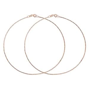 ZAVYA 925 Sterling Silver Modest Minimal Rose Gold Plating Chain Anklet ...