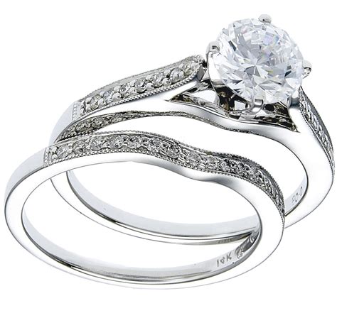 White Gold Diamond Ring & Band Wedding Set
