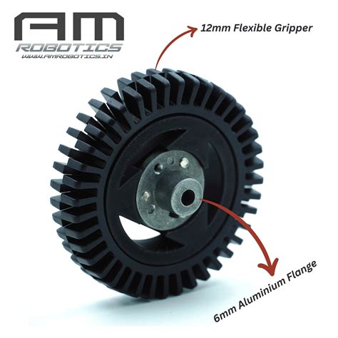 AM Robotics 80x16 mm All-Terrain Flexible Gripper Wheel for Robotic Ve ...