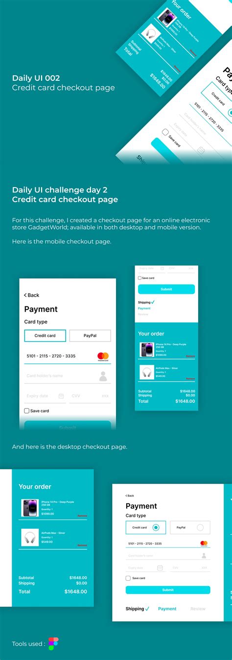 Daily UI 002 - Checkout page by Gilang Zaidan on Dribbble