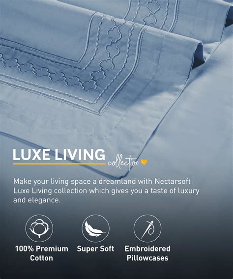 Nectarsoft Luxe Living Solid King Bedsheet Set, Watson, Blue Shadow|30 ...