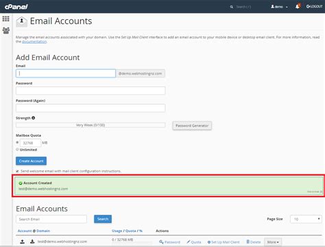 cPanel Create Email Account 的图像结果