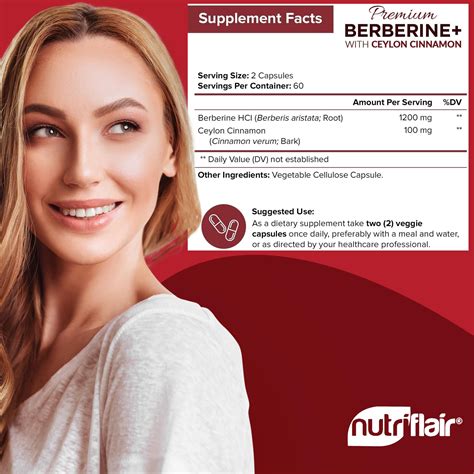 Mua NutriFlair Premium Berberine HCL 1200mg, 120 Capsules - Plus Pure ...