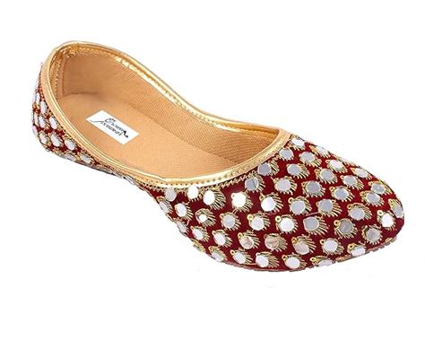 Buy Crown footwear Women's Red Synthetic Leather Closed Toe Ballet Flat ...