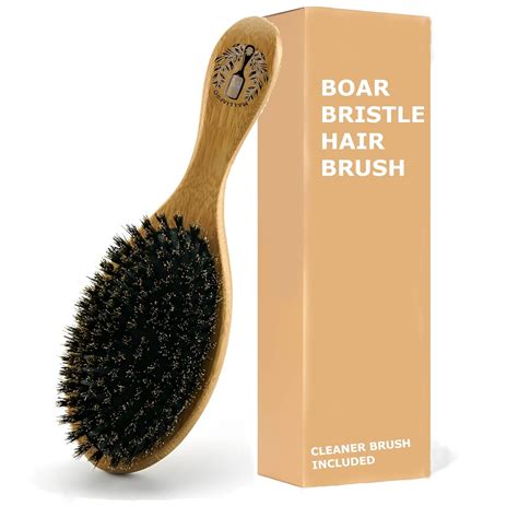 Amazon.com : Natural Boar Bristle Hairbrush for women, men and kids ...