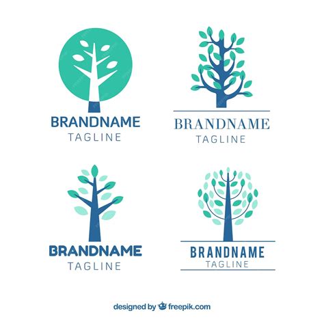 Premium Vector | Collection of logotypes with trees