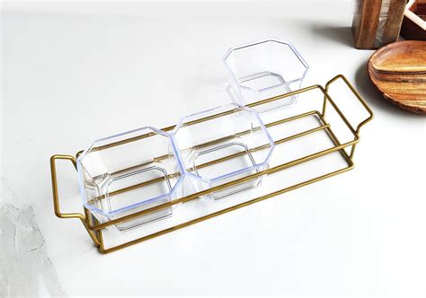 appeasy Serving Snack Tray with 3 Plastic Clear Bowls for Condiments ...