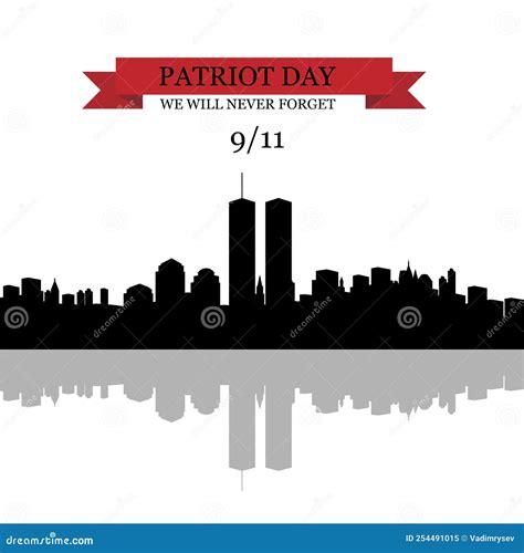 New York Skyline Silhouette with Twin Towers. American Patriot Day ...
