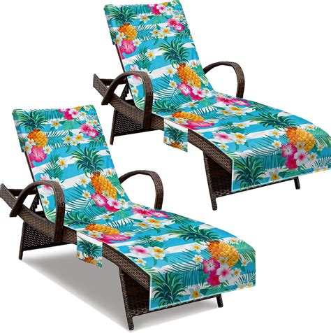Amazon.com : NISDOING Lounge Chair Towel Cover, Beach Chair Cover (Pack ...