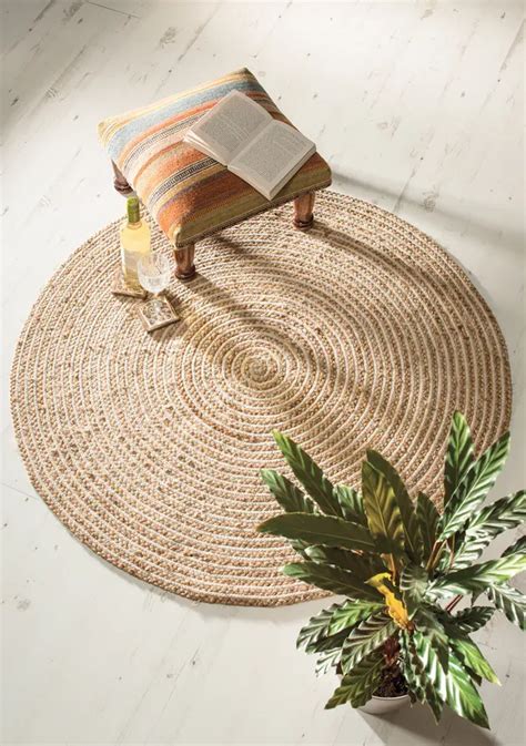 Decazone Hand Braided Natural Jute Rug Handmade Round Area Rug for Home ...