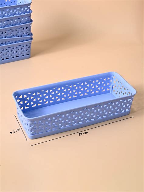 Market99 Small Plastic Multipurpose Storage Basket ( Set Of 6, Solid L ...