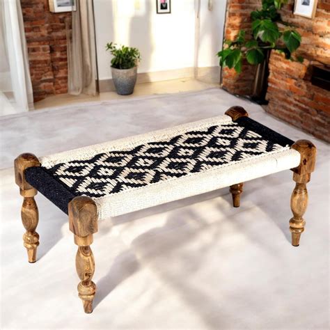 Ikiriya Oakville Sheesham Wood 2 Seater Maachi Bench Wooden Patio Bench ...