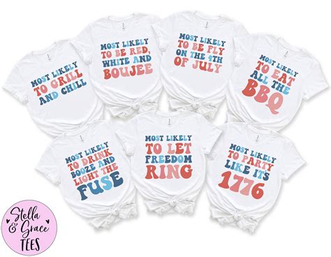 4th of July Matching Family Shirts Most Likely to Funny Tshirts ...