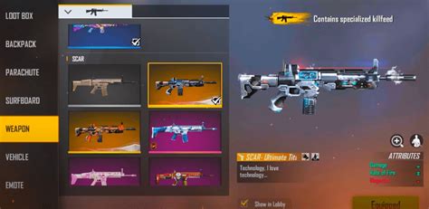 Free Fire Ultimate Titan Scar - A Deadly Gun Skin For Pro Players