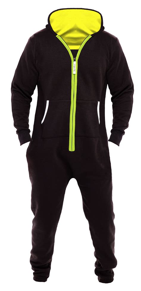 Mens One Piece Pajamas Adult Plain Jumpsuit non Footed Lightweight ...