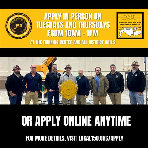 Apprenticeship Applications are Open for All Local 150 Districts - IUOE ...