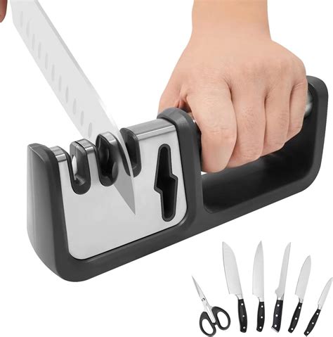 WSRY-Home Knife Sharpener for Kitchen Knives,Professional 4 in 1 Knives Sharpener for Scissors ...
