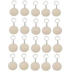 Ecomology 20 Pcs Round Shape Key Chains With Ring (50 x 50) mm | MDF ...