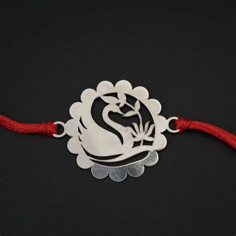 Silver Laser cut Rakhi