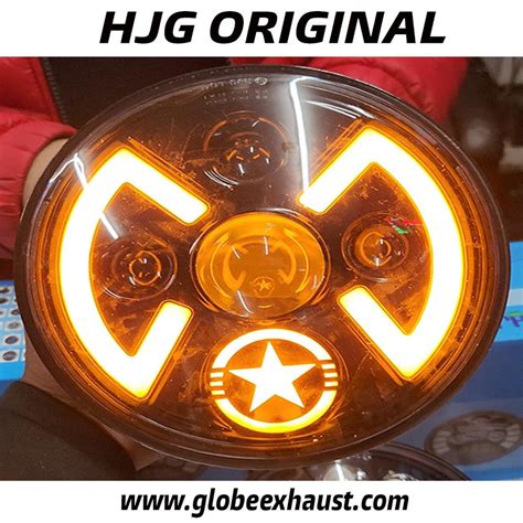 Globe Moto HJG Single Star Headlight With Side Drl For All Royal Enfie