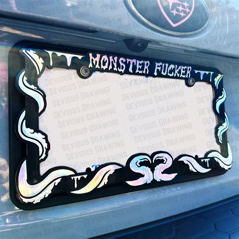 Monster Fucker Holographic License Plate Frame – Devious Drawing