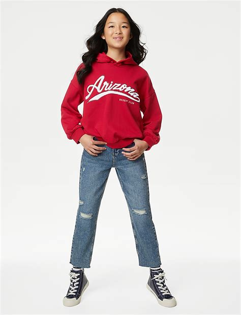 Buy Cotton Rich Arizona Slogan Hoodie (6-16 Yrs) at Marks & Spencer