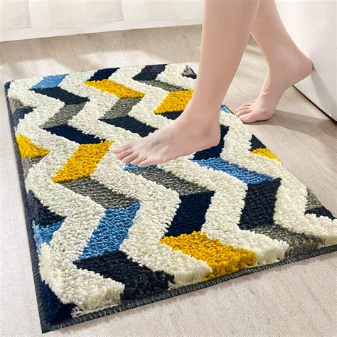 Buy Roseate Zig Multi Super Soft Anti Skid (40x60 cm) Super Absorbent ...