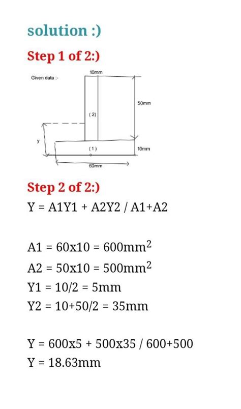 Q3] Find the centre of gravity of an inverted T-section with flange ...