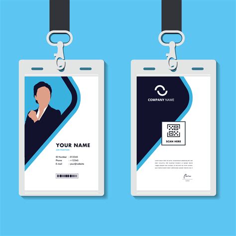 modern identity card design for corporate with mockup. minimal blue ID ...