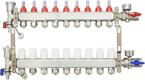 Buy TECHTONGDA 12" Floor Manifold Stainless Steel Radiant PEX Floor ...