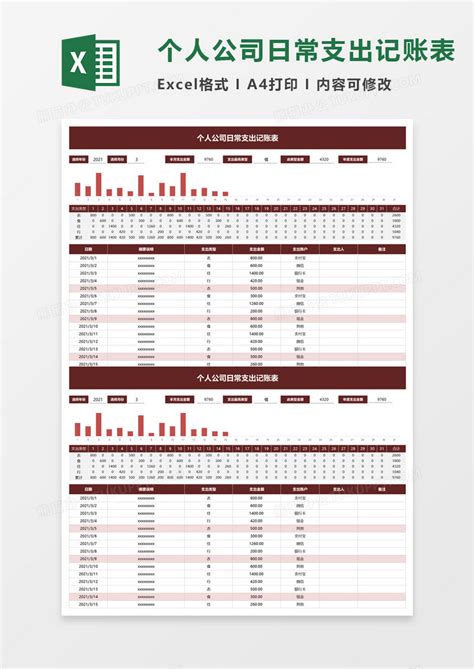 小企业记账Excel模板图片_费用报表_Excel模板_图行天下图库