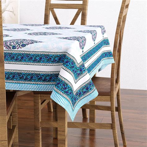 Buy BLOCKS OF INDIA Hand Block/Batik Printed Cotton Rectangular Table ...