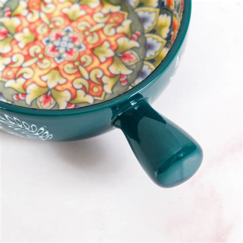 Mandala Melange Dish Bowl With Handle Green 600ml Online - Premium Bowl ...