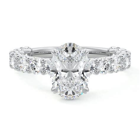 Crestin Jewel Oval Cut 2.2 Ct Excellent Diamond Band - White Gold ...