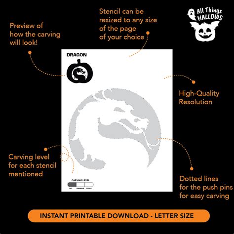 Dragon Pumpkin Stencil - Allthingshallows.com – AllThingsHallows