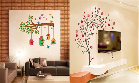 Sticker Studio Vinyl Reusable Self-Adhesive Tree With Lamp Wall ...
