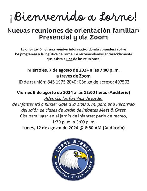 New Family Orientation Meetings | Lorne Street Elementary