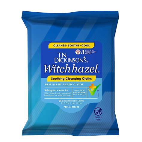 T.N.Dickinson's Witch Hazel New Soothing MultiUse Cleansing Cloth ...